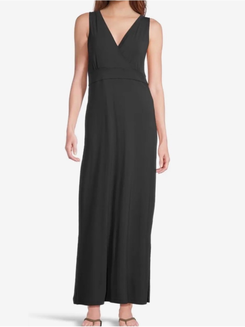 L.L. Bean Summer Knit Maxi Dress Size Small Black Stretch NEW With Tags